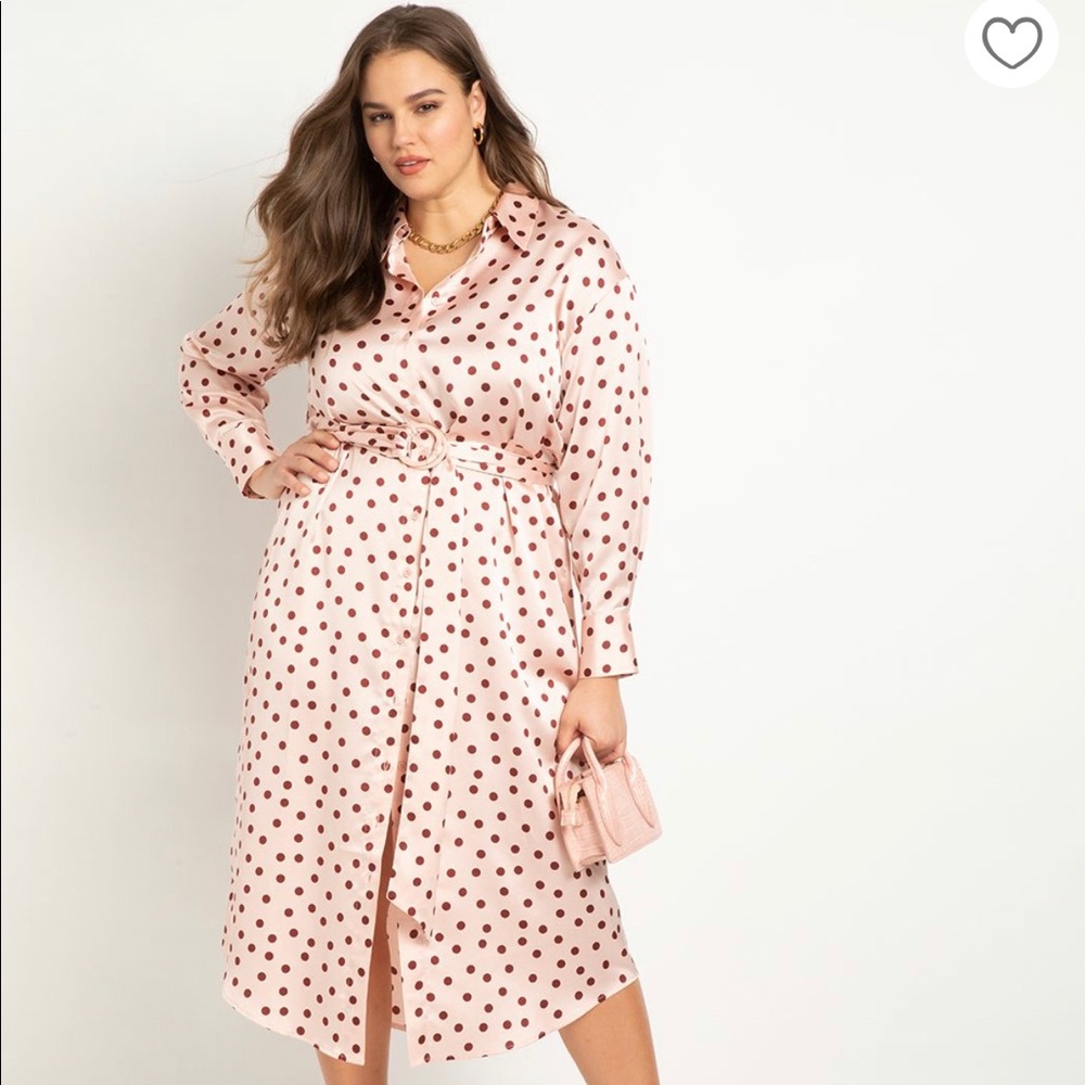 Beautiful satin look polka dot dress